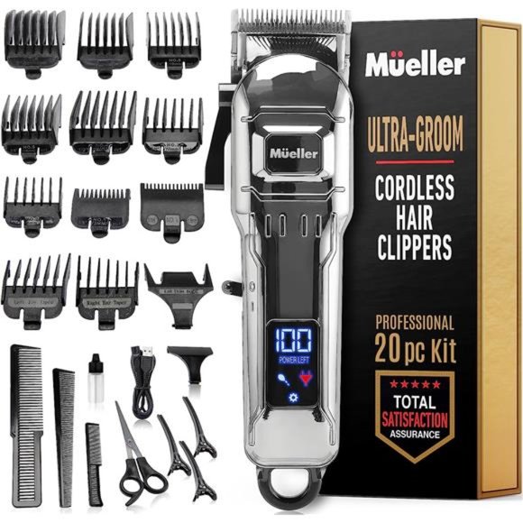 Hair Clippers Kit Cordless Dual Voltage for Men with Rechargeable Battery